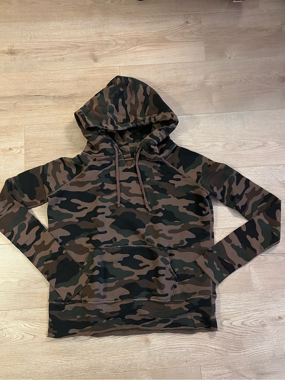 Nili Lotan Camo Pullover Hoodie - Olive & Brown
